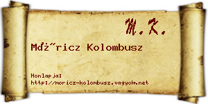 Móricz Kolombusz névjegykártya
